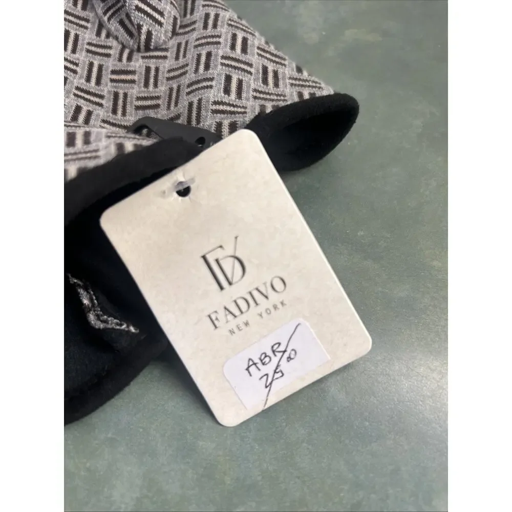 Fadivo New York Womens Touchscreen Gloves Gray Black Fleece Lined New Geometric